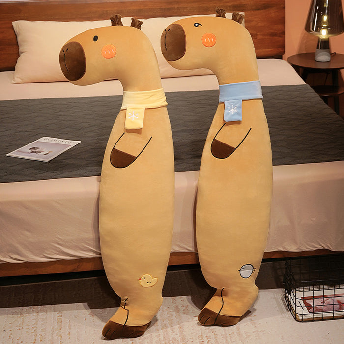 Giant Capybara Plush Pillow with Scarf