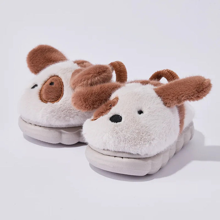 New Children's Cartoon Animals Wrap Plush Slippers Soft Sole Non-slip Winter Warm Baby Boys Girls Indoor Home Cotton Shoes