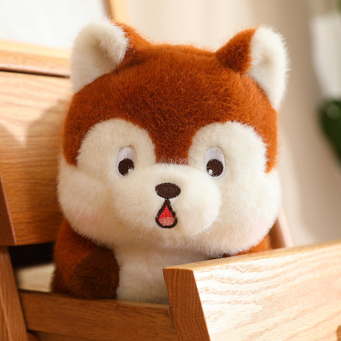 Cute Squirrel Plush Toy Hiding in Pinecon