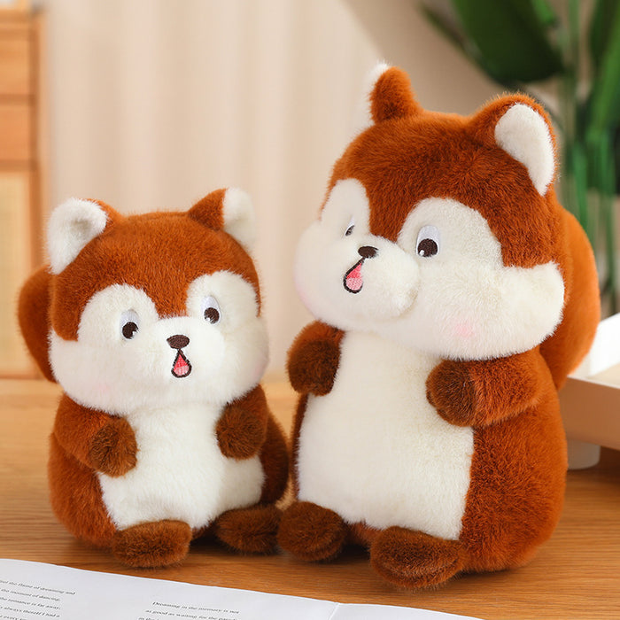 Cute Squirrel Plush Toy Hiding in Pinecon