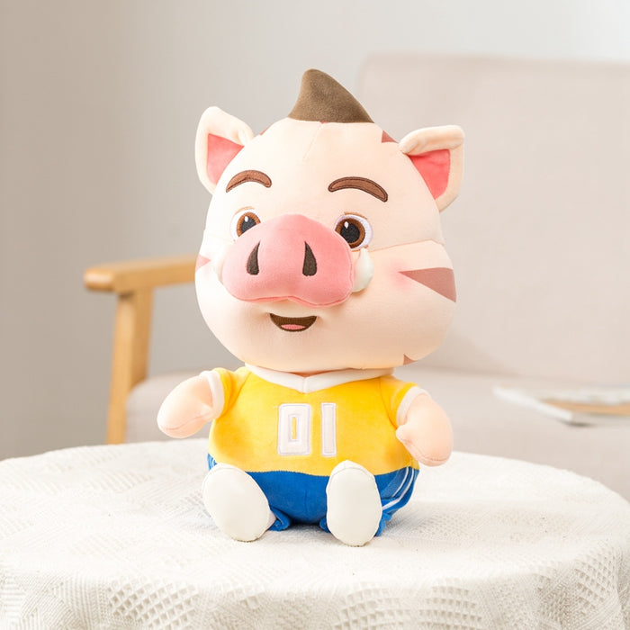 Cute and Handsome Wild Boar Plush Toy in Clothes