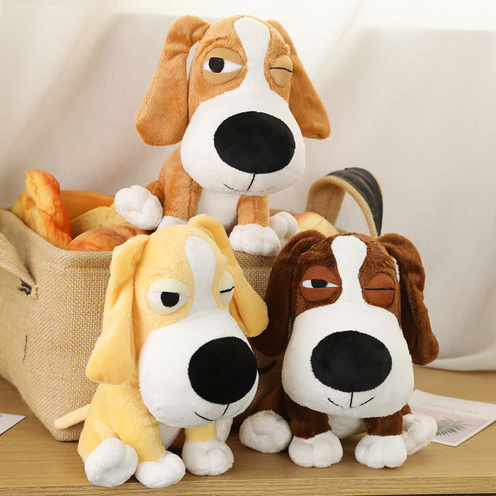 Blinking Cartoon Dachshund Plush Toy