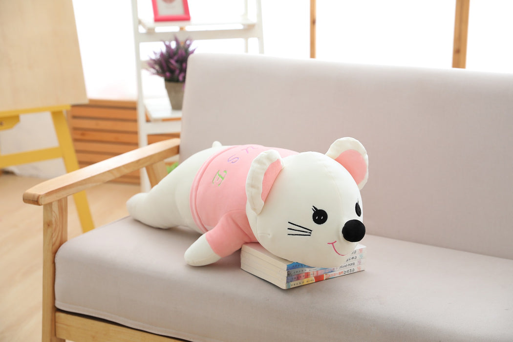 Happy Prone Position Cute Mouse Plush Pillow