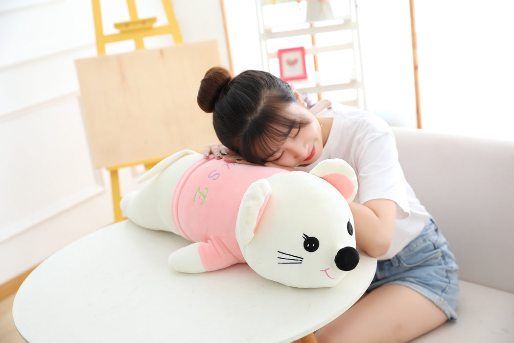 Happy Prone Position Cute Mouse Plush Pillow