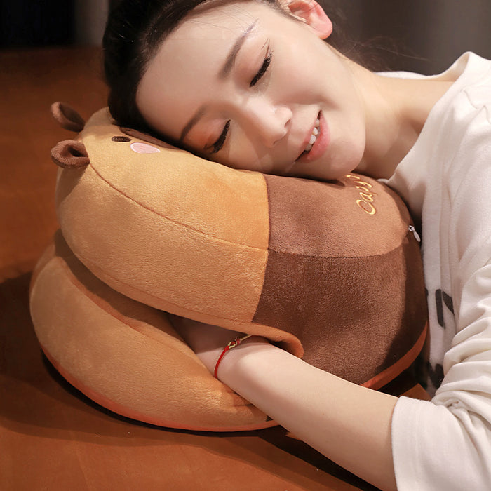 Capybara-shaped Round Desktop Pillow