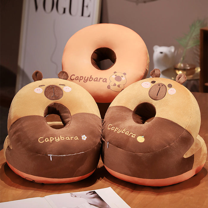 Capybara-shaped Round Desktop Pillow