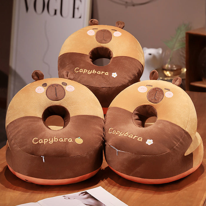 Capybara-shaped Round Desktop Pillow