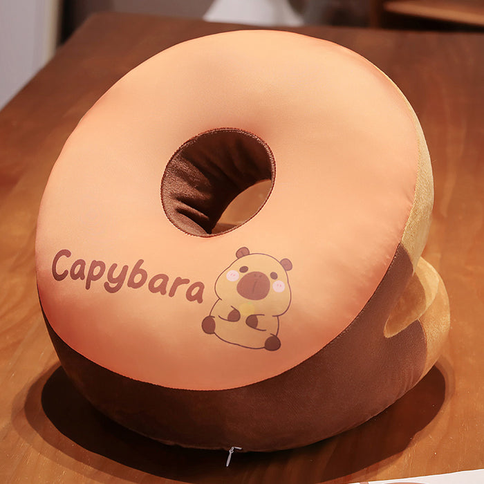 Capybara-shaped Round Desktop Pillow