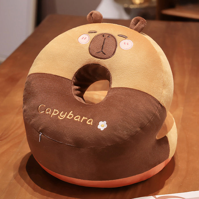 Capybara-shaped Round Desktop Pillow