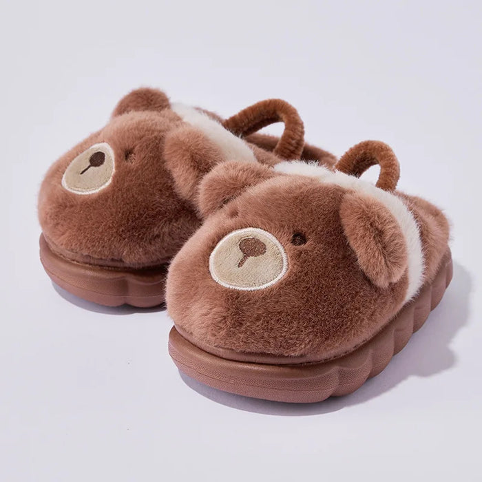 New Children's Cartoon Animals Wrap Plush Slippers Soft Sole Non-slip Winter Warm Baby Boys Girls Indoor Home Cotton Shoes