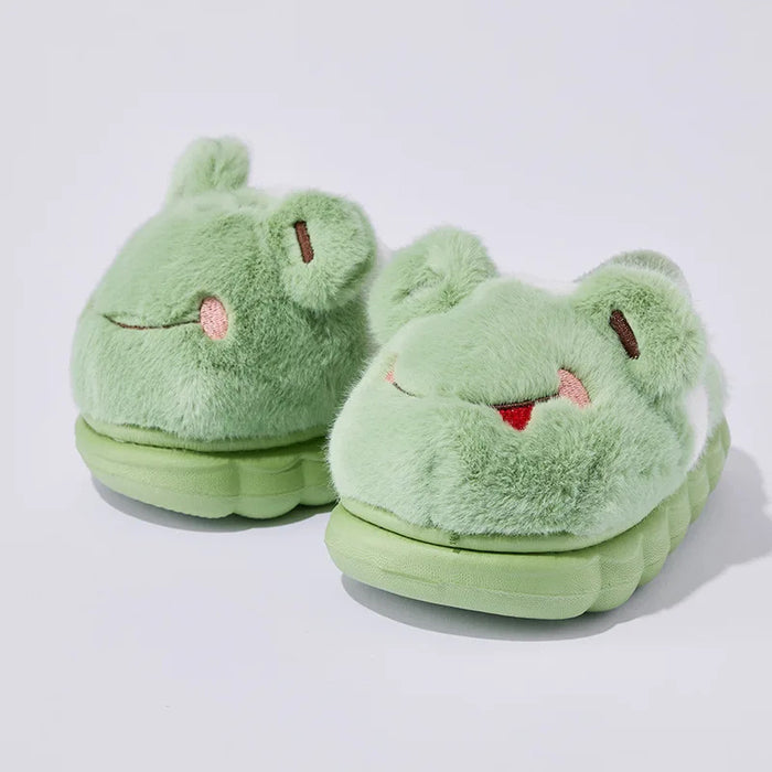 New Children's Cartoon Animals Wrap Plush Slippers Soft Sole Non-slip Winter Warm Baby Boys Girls Indoor Home Cotton Shoes