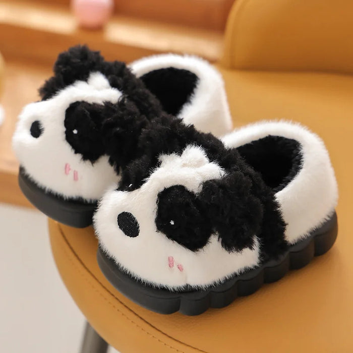 New Children's Cartoon Animals Wrap Plush Slippers Soft Sole Non-slip Winter Warm Baby Boys Girls Indoor Home Cotton Shoes