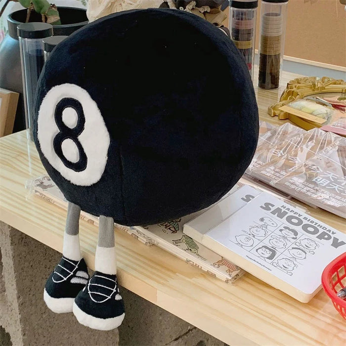 Cartoon Billiards Number 8 Black Ball Plush Toy