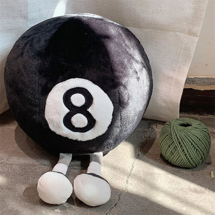 Cartoon Billiards Number 8 Black Ball Plush Toy