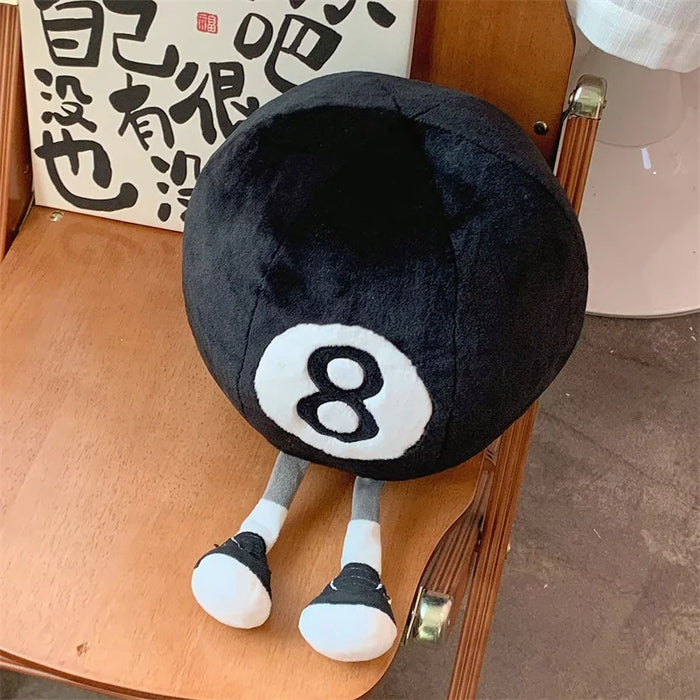 Cartoon Billiards Number 8 Black Ball Plush Toy