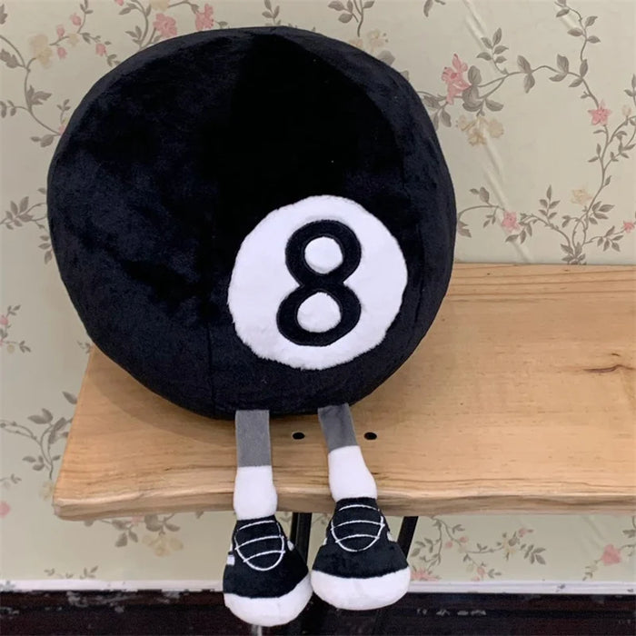 Cartoon Billiards Number 8 Black Ball Plush Toy