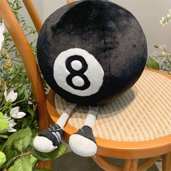 Cartoon Billiards Number 8 Black Ball Plush Toy