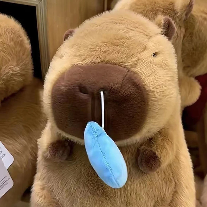 Adorable Capybara Plush Toy with Dragging Snot Bubbles