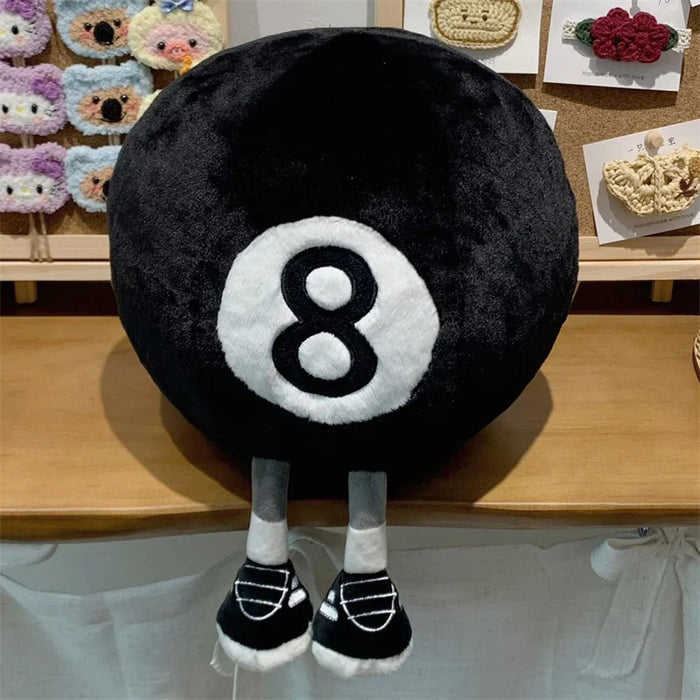 Cartoon Billiards Number 8 Black Ball Plush Toy