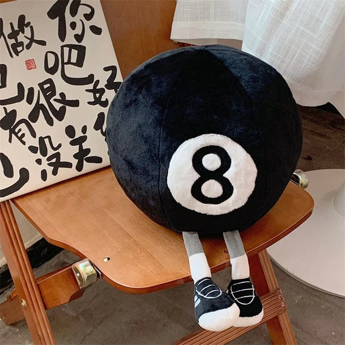 Cartoon Billiards Number 8 Black Ball Plush Toy