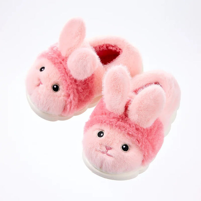 New Children's Cartoon Animals Wrap Plush Slippers Soft Sole Non-slip Winter Warm Baby Boys Girls Indoor Home Cotton Shoes