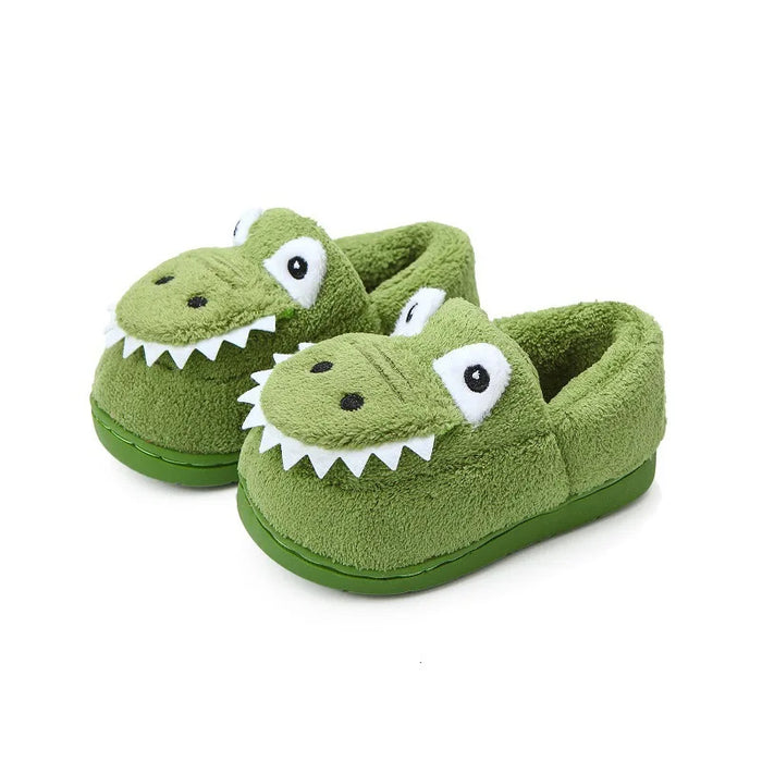 Cute Cartoon Cotton Slippers Girls Winter Warm Plush House Shoe Boys Slip on Non-slip Flat Kids Shoe Casual Comfort Home Slipper