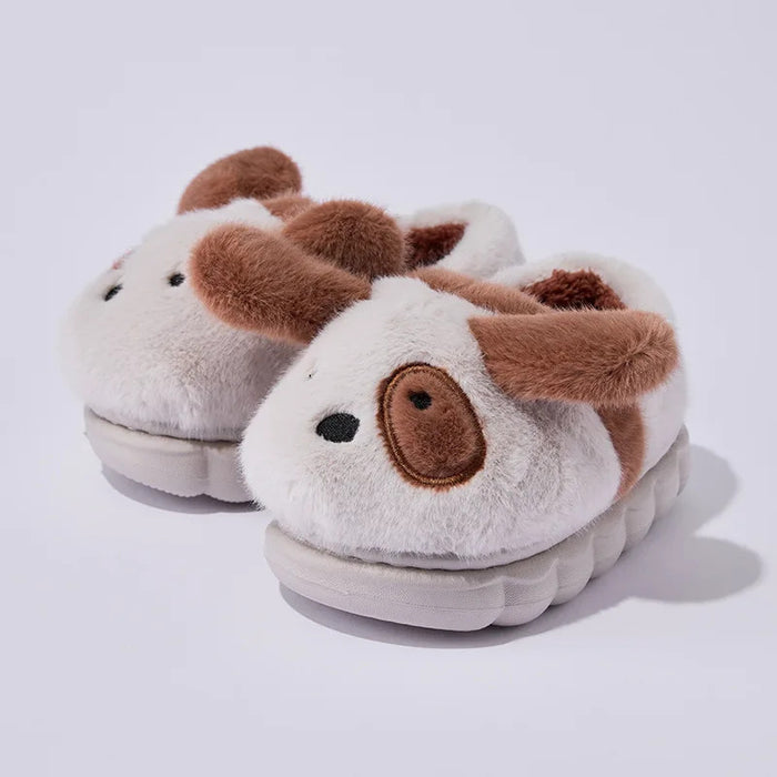 New Children's Cartoon Animals Wrap Plush Slippers Soft Sole Non-slip Winter Warm Baby Boys Girls Indoor Home Cotton Shoes