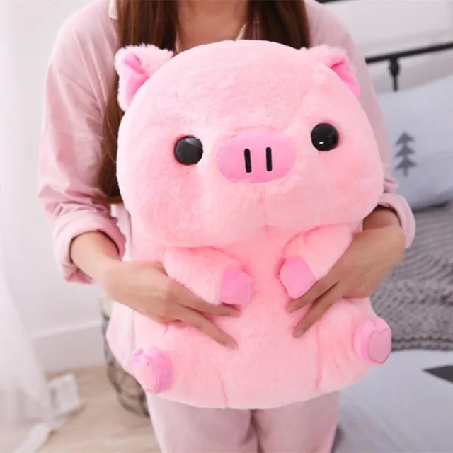Almohada de felpa Warm Winte Kawaii Love Pink Pig 