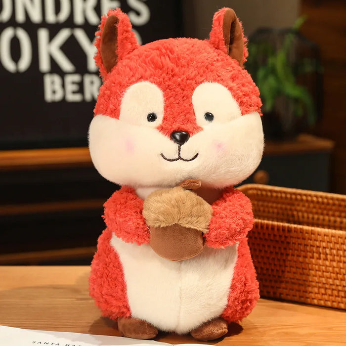 Kawaii Holding Hazelnut Squirrel Plush Doll