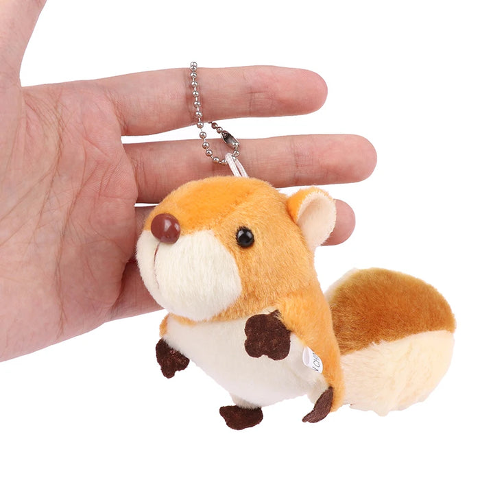 Cute Mini Squirrel Plush Keychain Key Ring